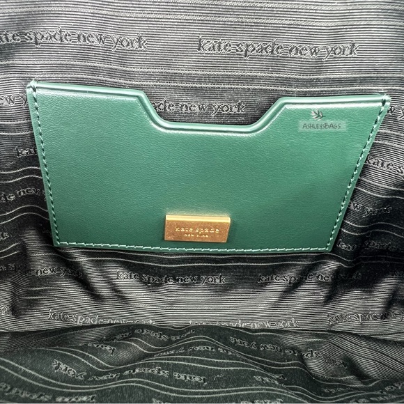 Kate Spade Patisserie Pleated 3d Croissant Clutch In Medieval Forest - Picture 8 of 12